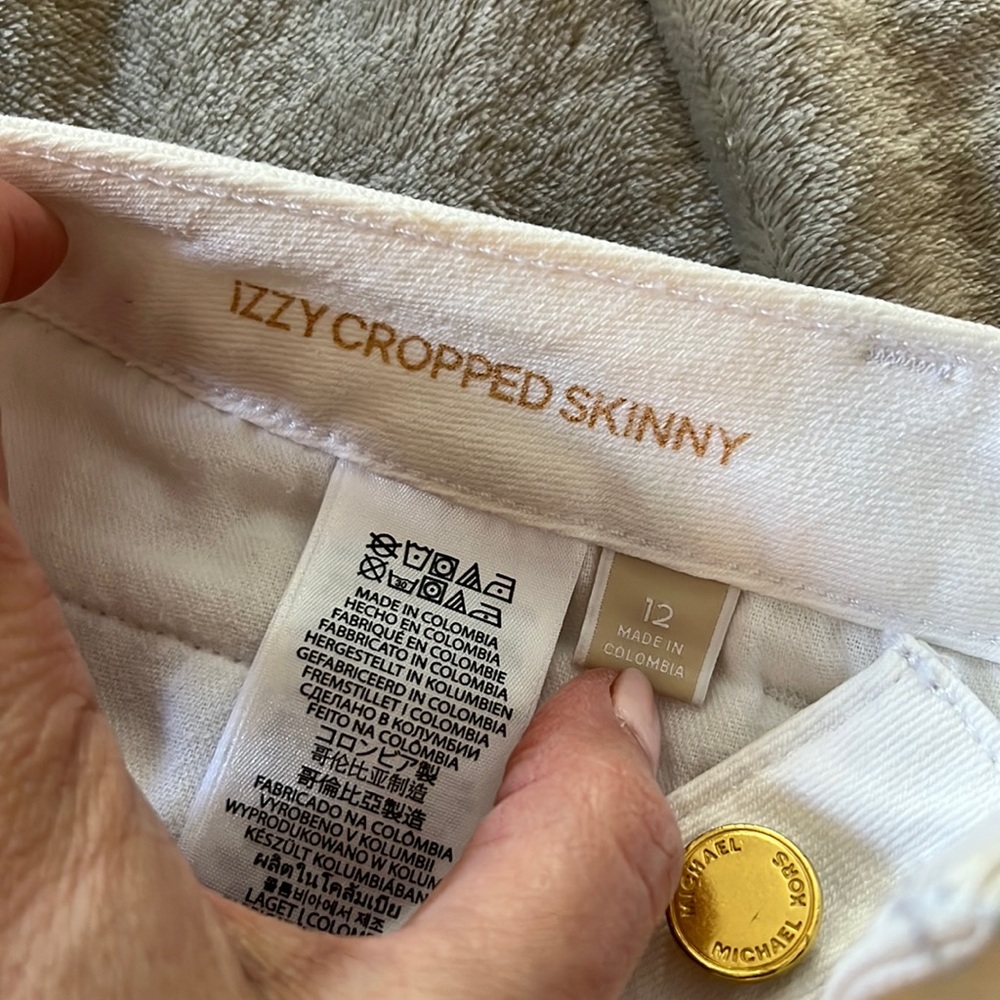 Michael Kors white cropped jeans